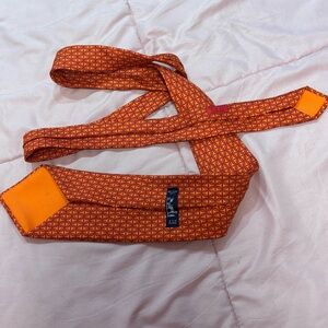 Hermes Orange Patterned Men's Tie